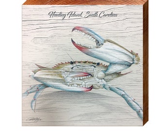 Hunting Island Art Lamay's Crab | Real Wood Art Print
