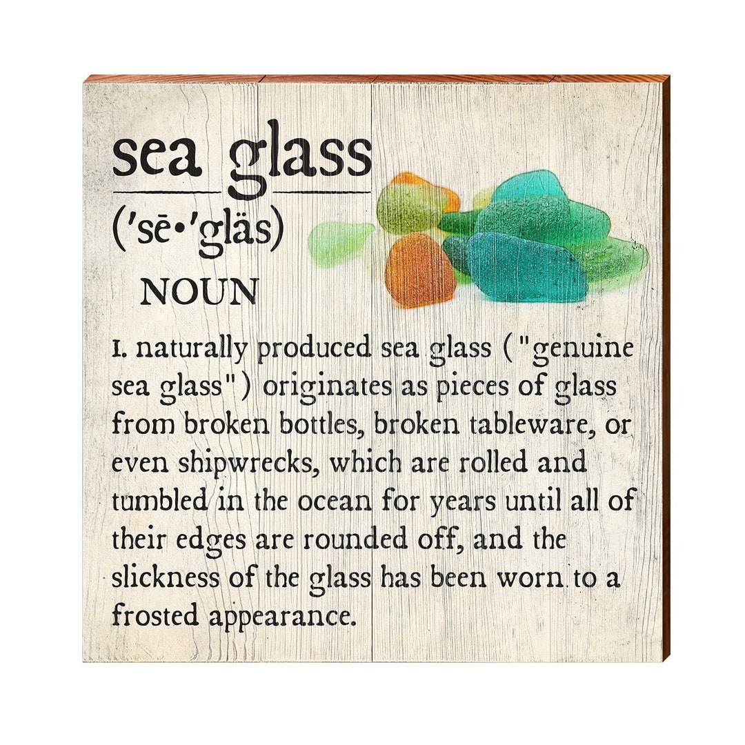 Sea Glass Definition Wooden Sign Wall Art Print on Real Wood Etsy