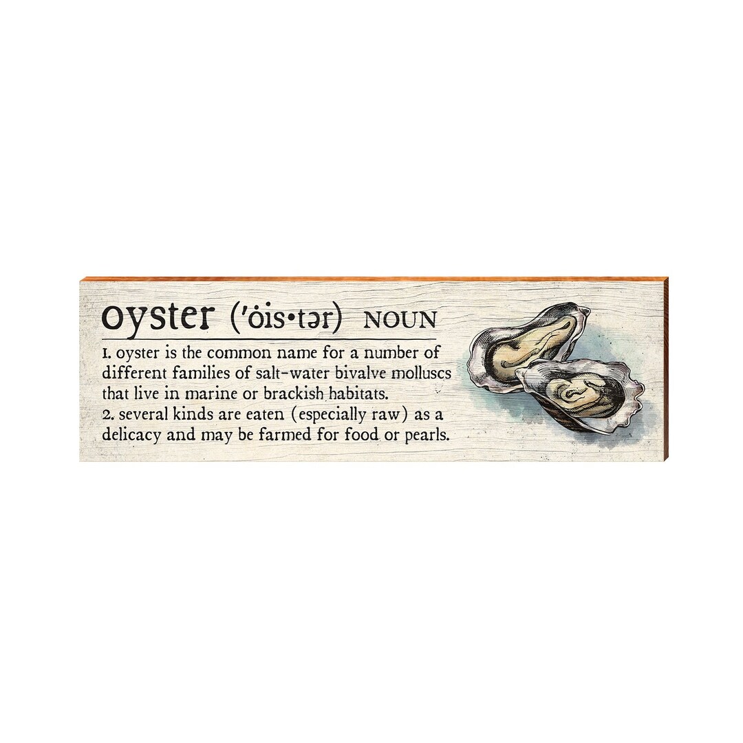 Oyster Definition Wooden Sign Wall Art Print on Real Wood Etsy