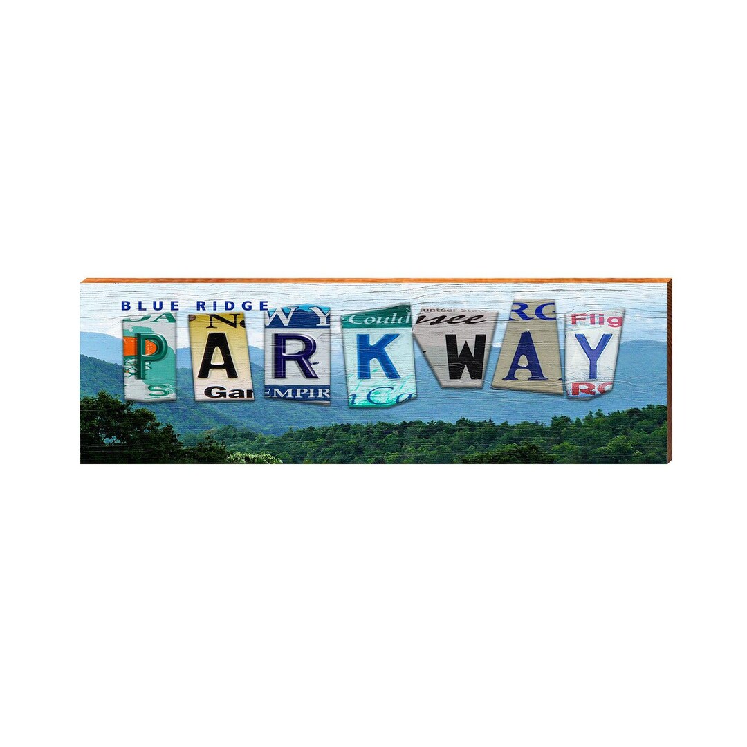 Blue Ridge Parkway Sign | Real Art Print on Wood - Etsy