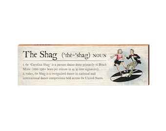 The Shag Dance Definition Wooden Sign | Wall Art Print on Real Wood | Home Decor