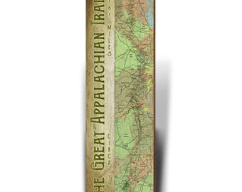 Great Appalachian Trail Topographical Trail Map Wall Art | Wall Art Print on Real Wood