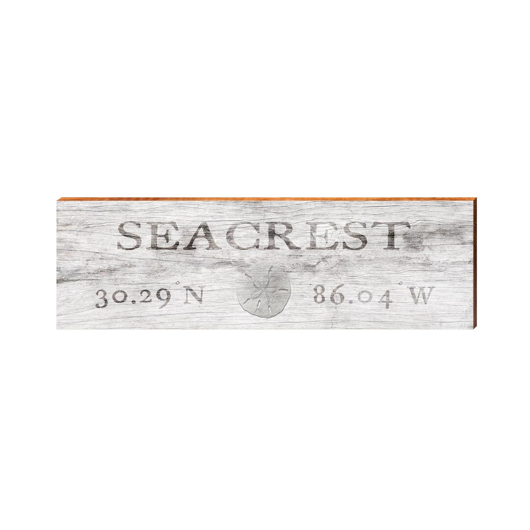 Seacrest Sand Dollar White Distressed Latitude Longitude | Real