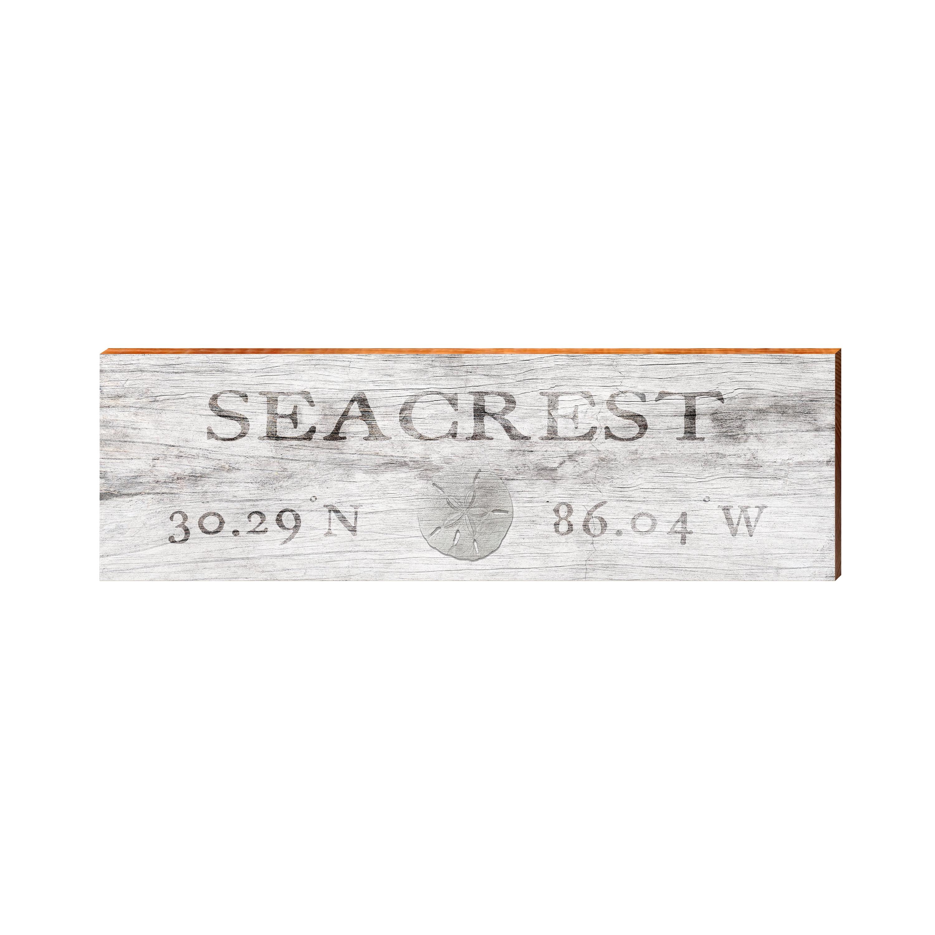 Seacrest Sand Dollar White Distressed Latitude Longitude | Real