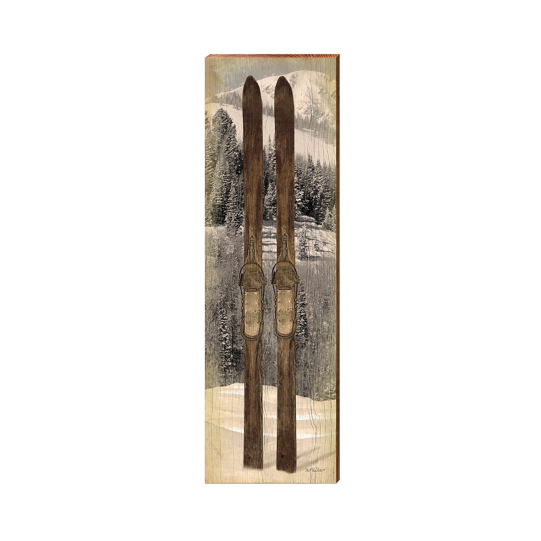 Vintage Skis Antique Wooden Sign Wall Art Print on Real Wood - Etsy