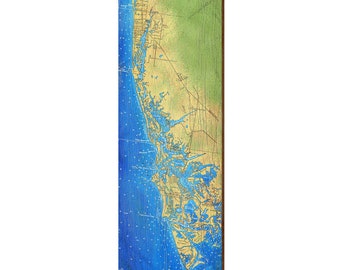 Marco Island Map | Wall Art Print on Real Wood