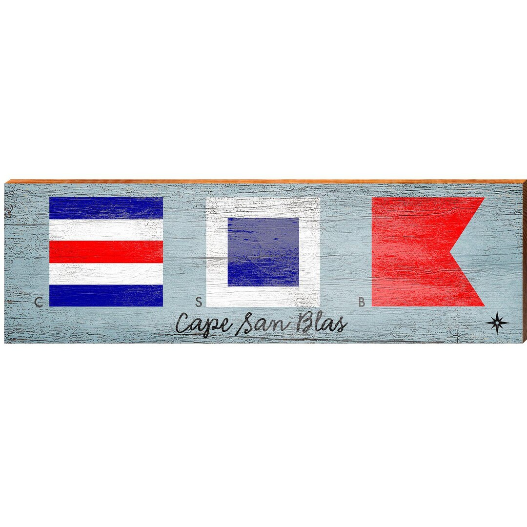 Cape San Blas Nautical Flags Wall Art Print on Real Wood Etsy