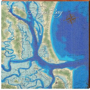 King's Bay, Georgia y Florida / Impresión artística para pared en madera auténtica
