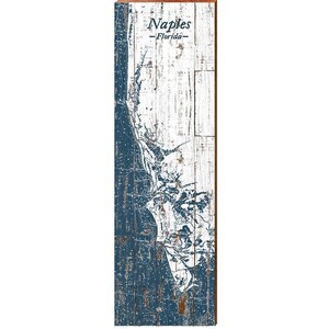 Houten bord Napels, Florida kaart | Muurkunstafdruk op echt hout