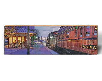 Strasburg Train at the Station | Wall Art Print on Real Wood