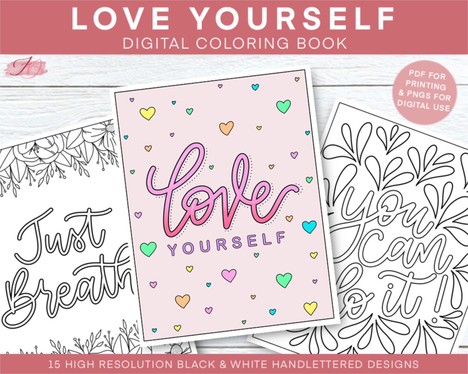Love Yourself Digital Coloring Book Printable Self-love - Etsy