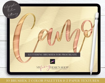 Camo Lettering Procreate Brushes - Holographic Texture (Digital Download)