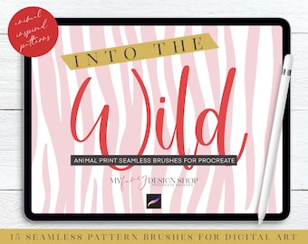 Animal Print Seamless Pattern Procreate Brushes - Into the Wild Brush Set - Illustrating Tools - Digital Art