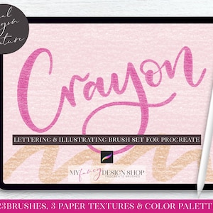 Crayon Procreate Lettering and Illustrating Brushes - Digital Art - Texture Brushes