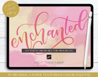 Color Changing Watercolor Lettering Brushes – Procreate Brush Set (Digital Download)