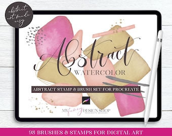 Abstract Watercolor Procreate Stamp and Brush Set - Illustrating Brushes - Digital Art