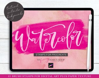 Watercolor Procreate Stamps - Digital Watercolor Art - Shape and Background Stamp Brushes