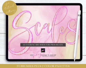 Scales Texture Lettering Brushes for Procreate (Digital Download)