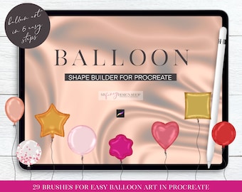 Foil Balloon Procreate Stamp Brush Set - Balloon Art Builder (Digital Download)