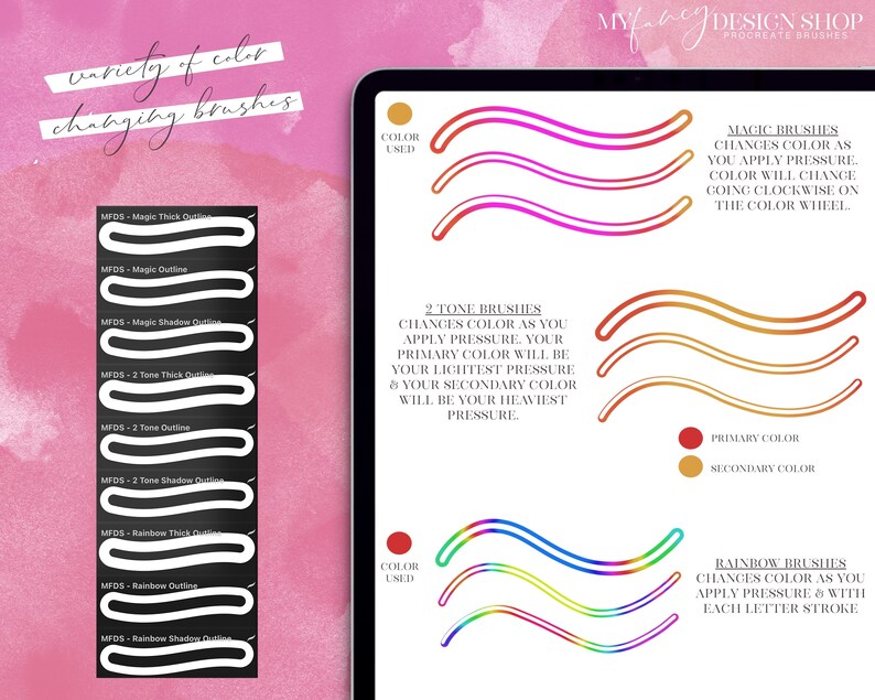 Outline Lettering Procreate Brushes Digital Lettering - Etsy