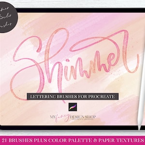 Shimmer Watercolor Procreate Lettering Brushes - Digital Glitter Calligraphy Brushes - Sparkle Brushes