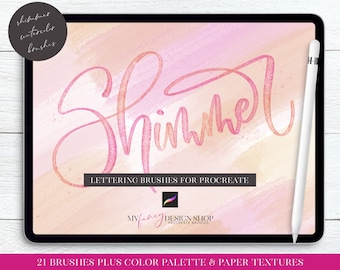 Shimmer Watercolor Lettering Brushes for Procreate (Digital Download)