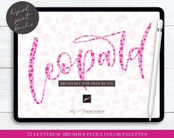 Leopard Print Lettering Procreate Brushes – Texture Brush Set (Digital Download)