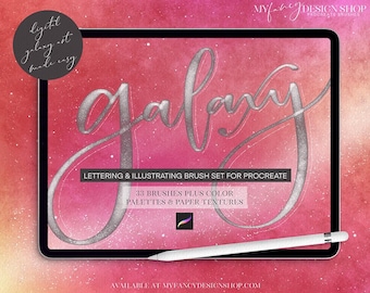 Galaxy Procreate Brushes – Lettering, Calligraphy, Digital Art (Digital Download)