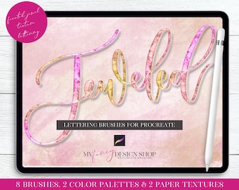 Jeweled Texture Procreate Lettering Brushes - Digital Calligraphy Brushes