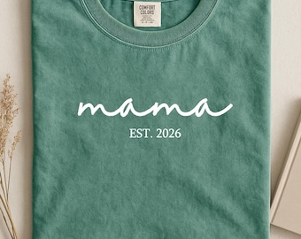 Embroidered Mama Shirt | Comfort Colors T-Shirt | Minimalist Mom Tee | Soft Vintage Style Gift for Mom