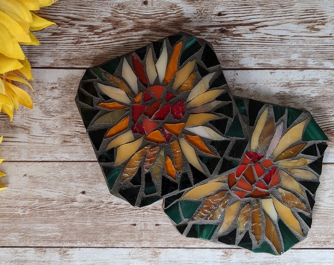 Craft Kits for Adults, Sunflower Coaster Kit, Mosaic Sunflower Kit, Coaster Kits, DIY Kits for