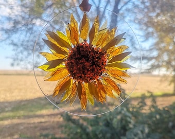 Suncatcher Kit, Craft Kit for Adults, Sunflower Mosaic kit, stained glass Sunflower suncatcher, sun catcher kit, sunflower crafts