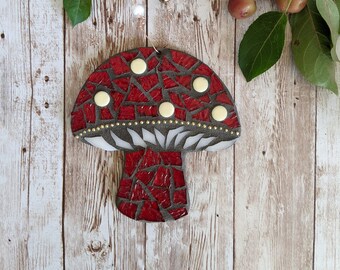 Craft Kits for Adults, Mushroom Mosaic, DIY Kits for Adults, Christmas Craft Kits, Gnome home Mushroom Ornament, Stained glass Kit