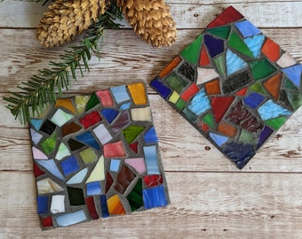 Stained Glass Mosaic Coaster Kit, DIY Craft Kit for Adults