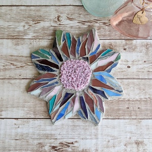 Flower Mosaic Craft Kit, Stained Glass Sunflower, DIY Art for Adults