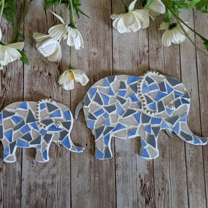 Craft Kits for Adults, Baby Mama Elephant Mosaic Kit, Elephant Crafts, DIY Kits for Adults, DIY Baby gifts, DIY Elephant Gift, mosaic kit image 2
