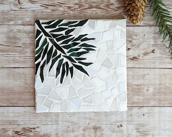 Craft Kits for Adults, Pine Branch Mosaic Trivet, Mosaic Kit, DIY Kits for Adults, Adult Craft Kit, DIY Rustic Decor, Christmas Craft Kits