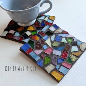 Craft Kits for Adults, Coaster Kit, Mosaic Kit, DIY Kits for Adults, Craft Kits for Women, Stained Glass Kit, Mosaic Coaster Kit, DIY Kits image 2