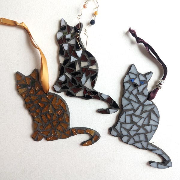 Craft Kits for Adults, Cat Mosaic Kit, Cat Ornament Mosaics, Cat Crafts, DIY Mosaic Kit, Adult DIY Craft Kits, DIY Cat Ornaments, Craft Kits