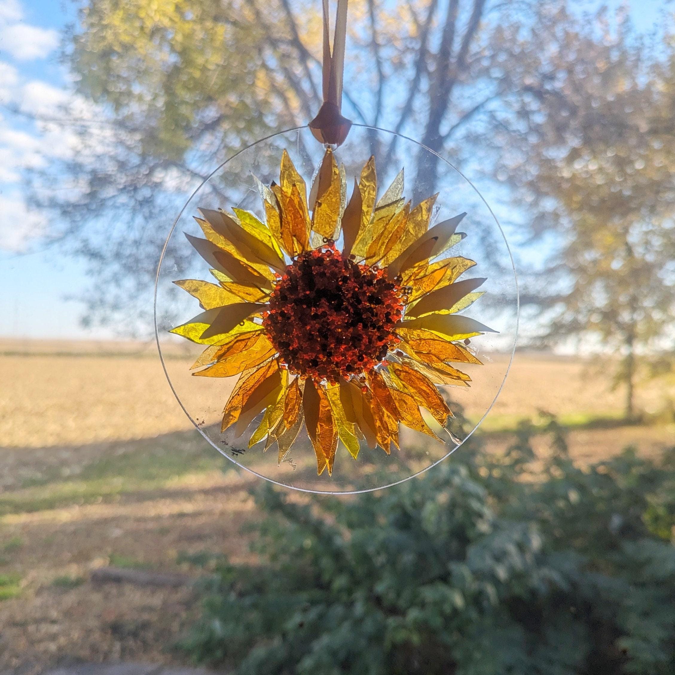 Suncatcher Kit, Craft Kit for Adults, Sunflower Mosaic Kit