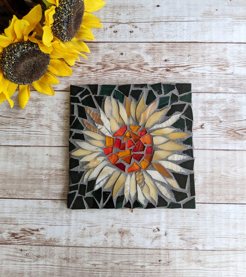 Craft Kits for Adults, Sunflower Trivet Kit, Mosaic Kit, DIY Kits for Adults, Sunflower Mosaic, Crafts Kits for Adults, DIY Sunflower Art image 7