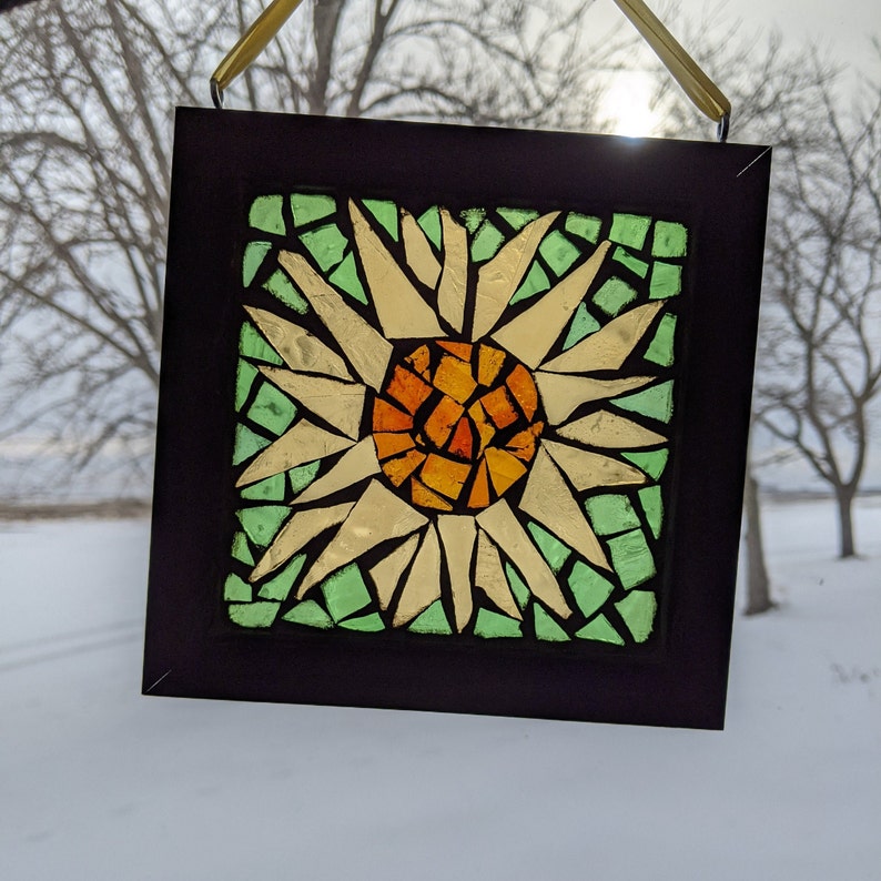Craft Kit Mini Stained Glass Window Hanging Diy Mosaic Kit Etsy
