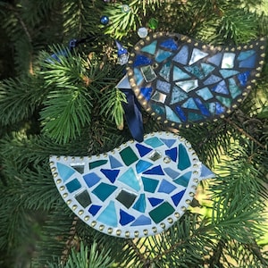DIY Mosaic Craft Kit, Bird Ornament set, gifting crafts
