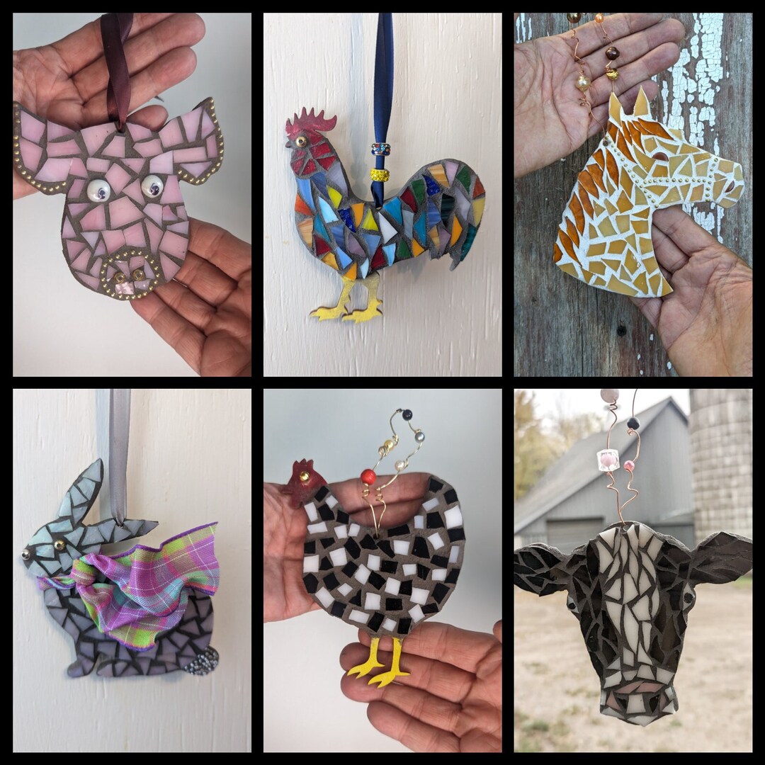 Bulk Craft Mosaic Kit Farm Animal Craft Kit Animal Ornament Etsy