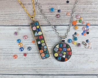 Jewelry Kit, Craft Kits for Adults, DIY Necklace Kit, Craft Kits for Women, DIY Jewelry, Mosaic Jewelry kits, Mosaic Necklace Kit, DIY art