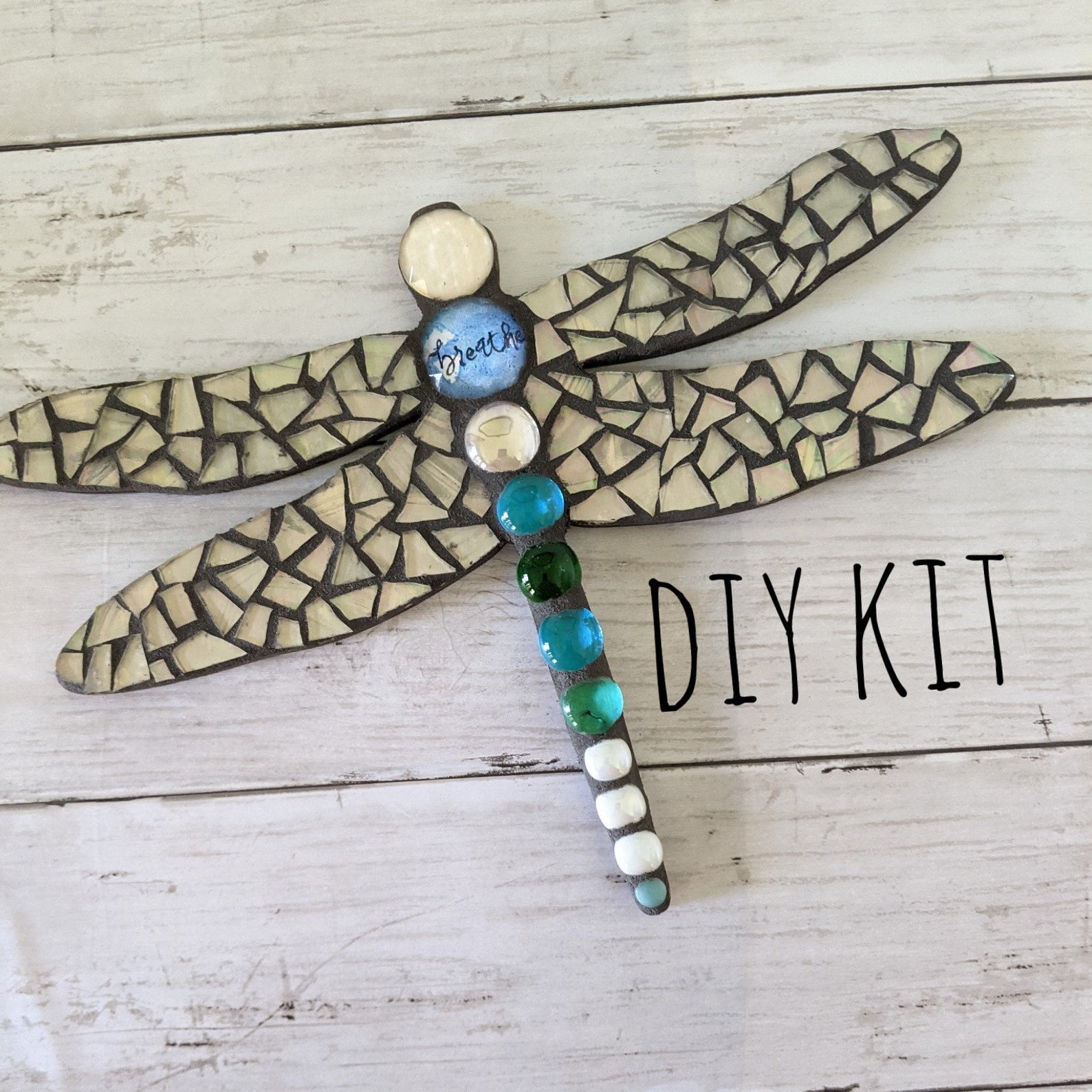 Craft Kits Dragonfly Wall Art DIY Stained Glass Mosaic Kit Etsy