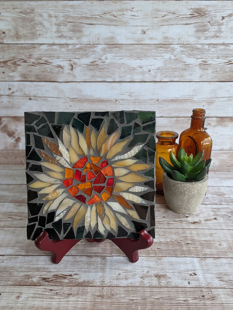 Craft Kits for Adults, Sunflower Trivet Kit, Mosaic Kit, DIY Kits for Adults, Sunflower Mosaic, Crafts Kits for Adults, DIY Sunflower Art image 5