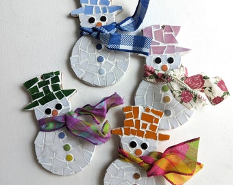 Craft Kits for Adults, Mosaic Kit, Snowman Ornament Mosaic Craft Kit, DIY Kits for adults, craft kits for mosaics, diy mosaic snowman kits