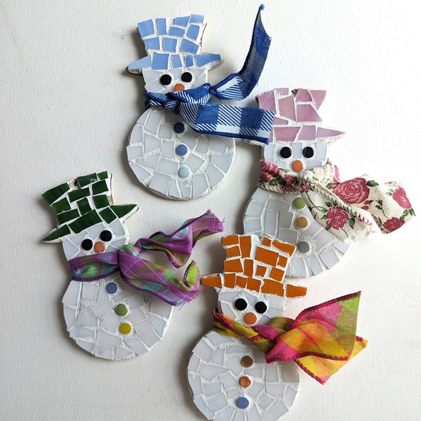 Craft Kits for Adults, Mosaic Kit, Snowman Ornament Mosaic Craft Kit, DIY Kits for adults, craft kits for mosaics, diy mosaic snowman kits