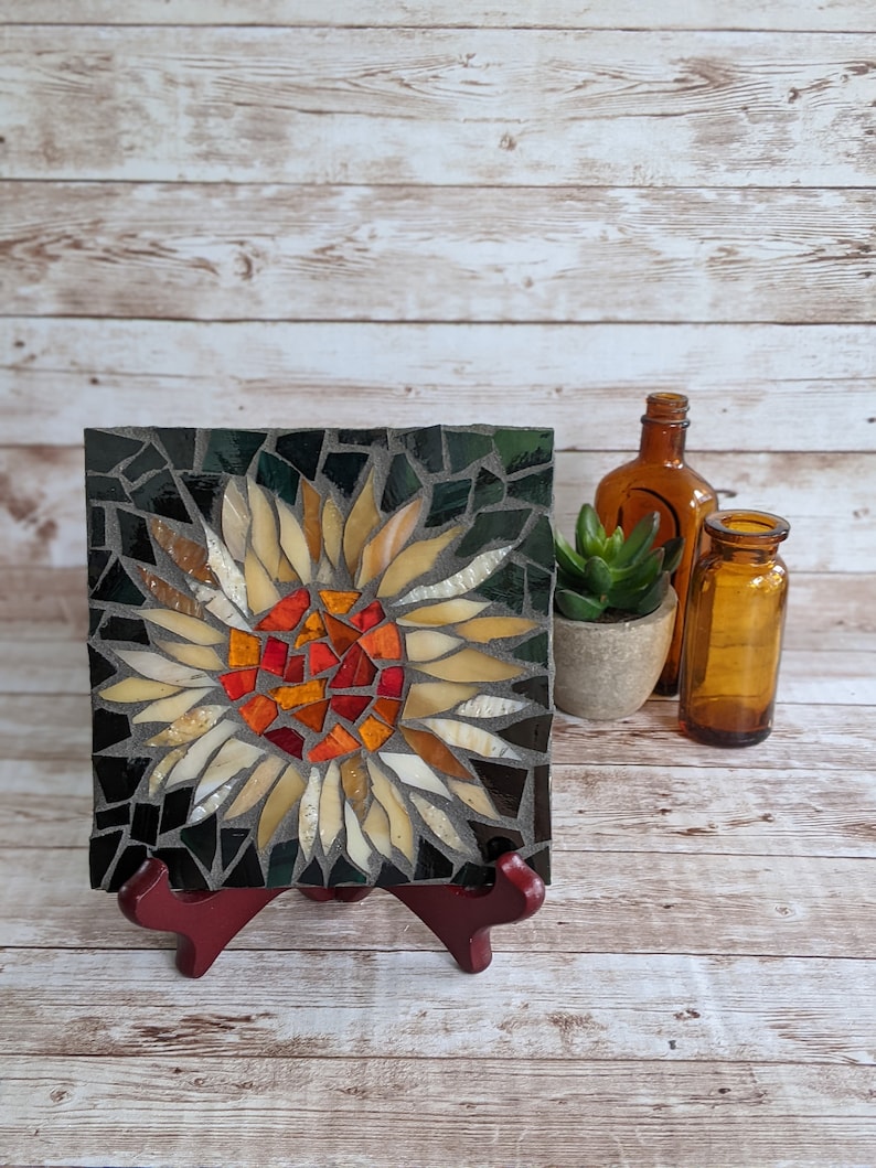 Craft Kits for Adults, Sunflower Trivet Kit, Mosaic Kit, DIY Kits for Adults, Sunflower Mosaic, Crafts Kits for Adults, DIY Sunflower Art image 2